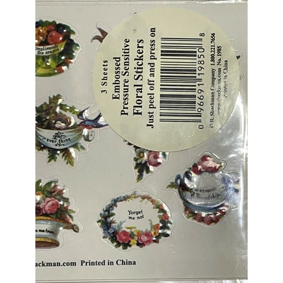 NOS Vtg 1980s Victorian Floral Embossed stickers - Picture 7 of 7